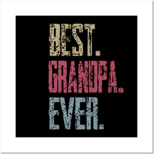 Vintage Best Grandpa Ever Retro Funny Quotes Happy Fathers Day Posters and Art